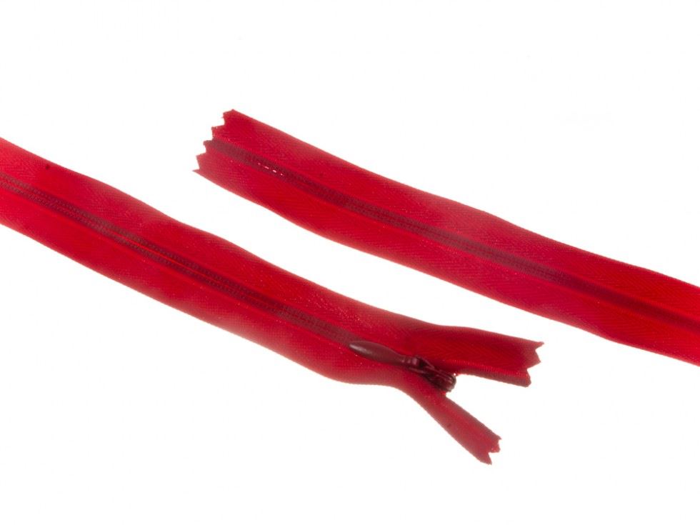 Concealed Invisible Closed End Zips Red
 