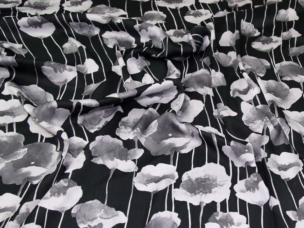 Grey Deadstock Crinkle Satin Fabric