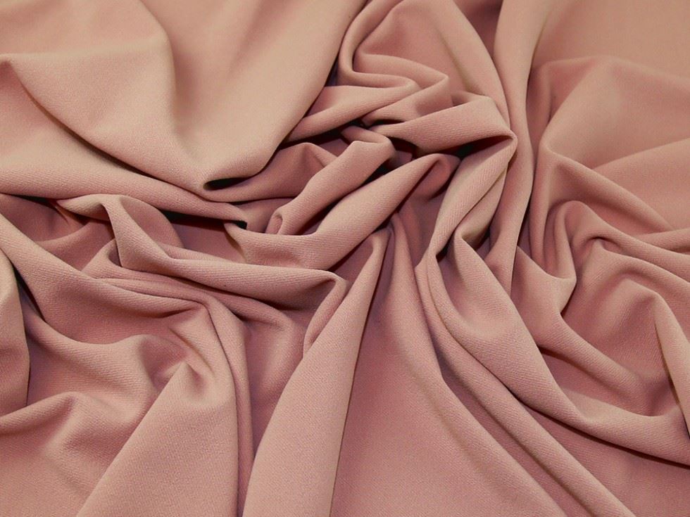 Rose Pink Deadstock Heavy Scuba Twill Stretch Knit Fabric