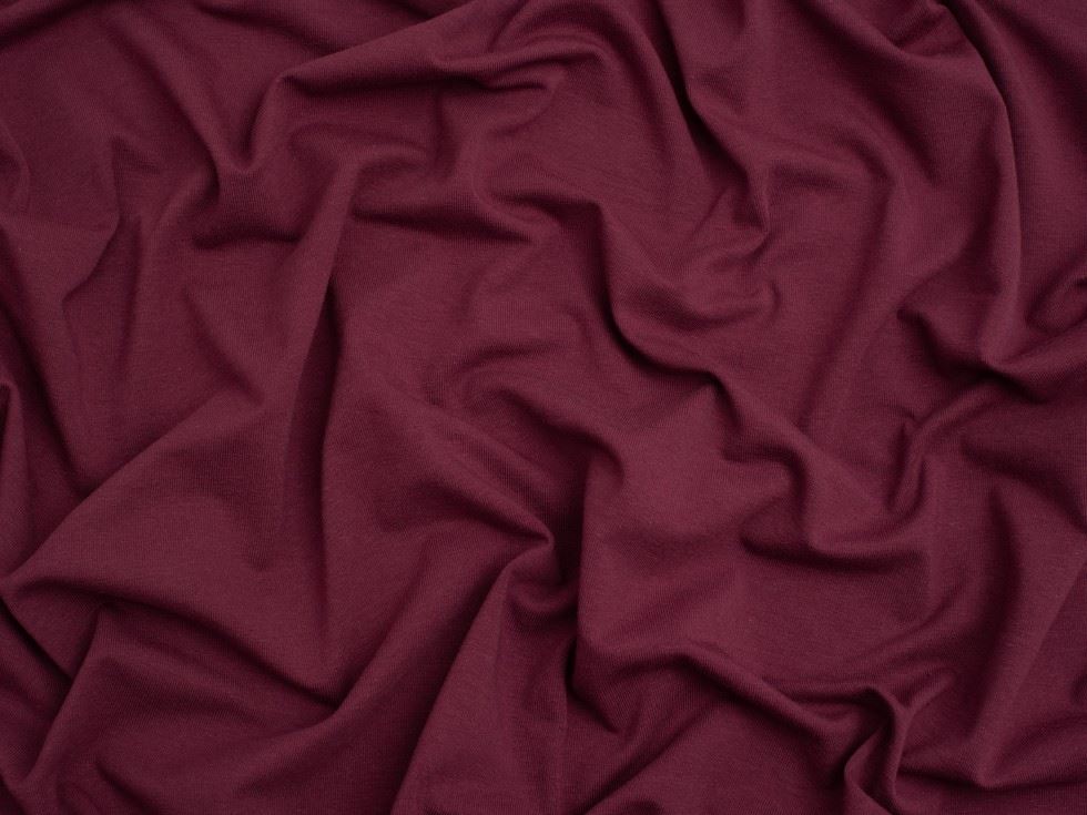 Minerva Core Range Burgundy Cotton Lycra Jersey Stretch Knit Fabric
