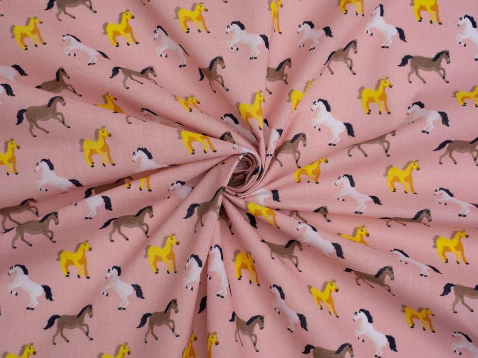 Pink Printed Polycotton Fabric