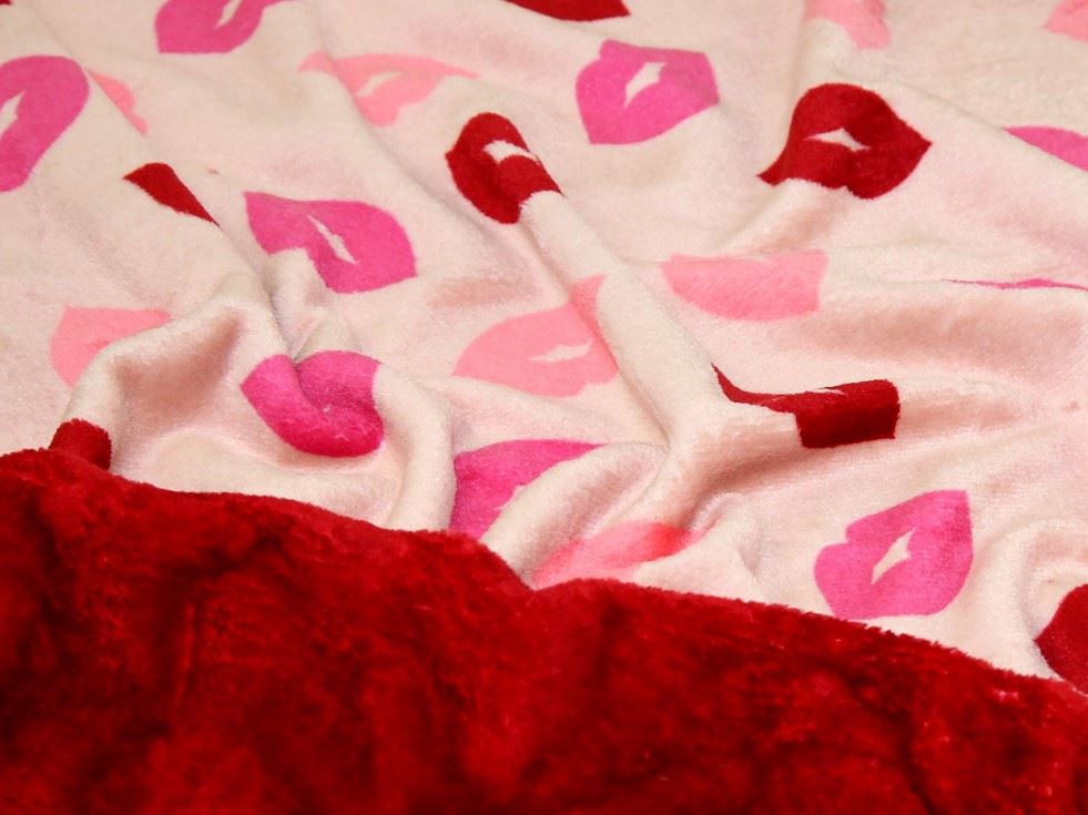 Pink Deadstock Reversible Plush Fleece Fabric