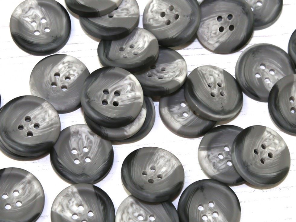 Dill Grey Marble Plastic Buttons (Value Pack)