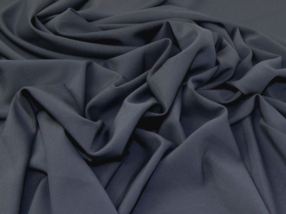 Grey Deadstock Stretch Woven Polyester Suiting Fabric