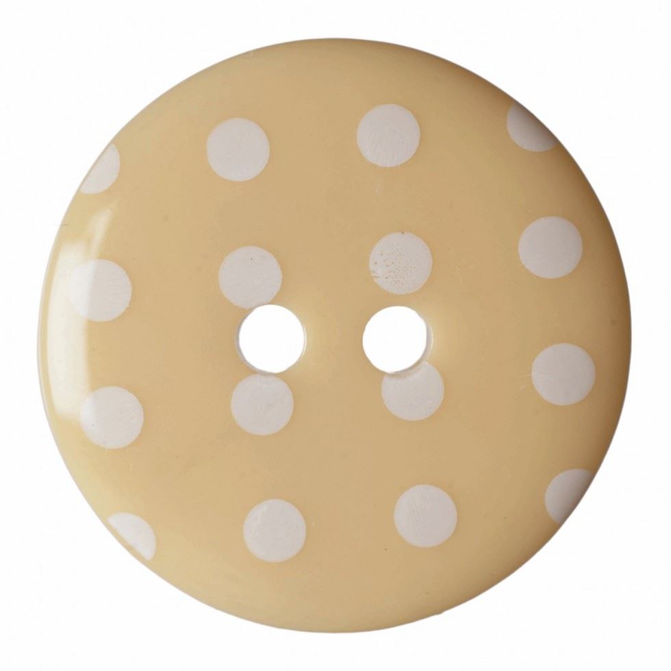 Hemline Cream Polka Dot Buttons