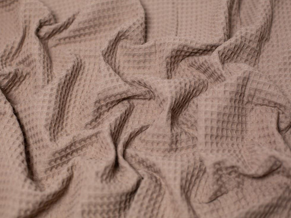 Minerva Core Range Coffee Medium Cotton Waffle Fabric