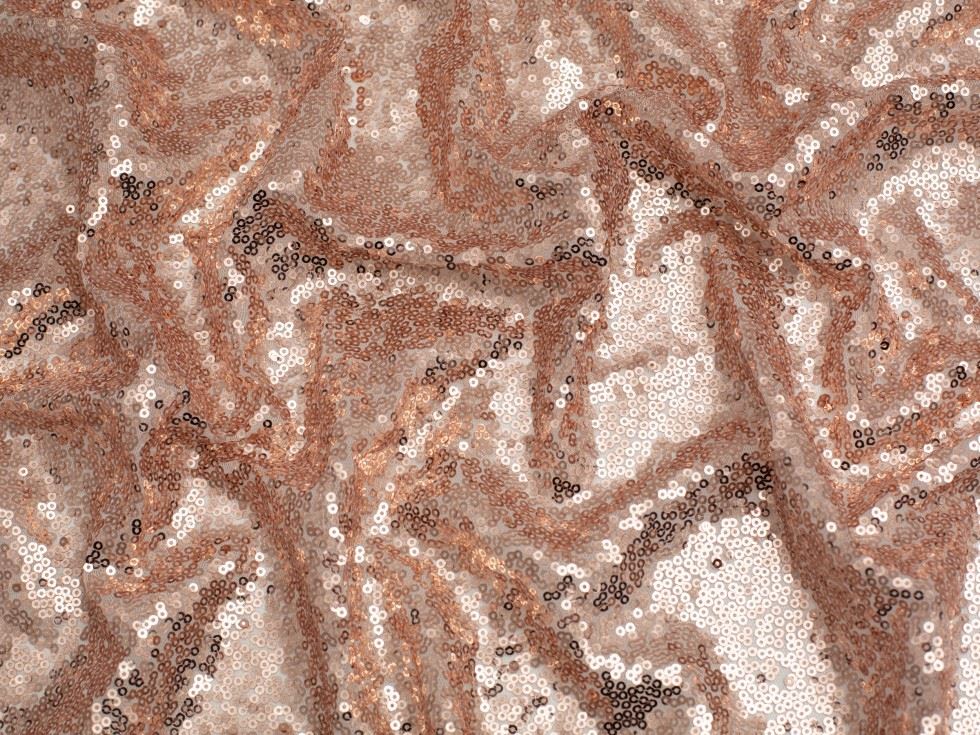 Minerva Core Range Sequin Mesh Fabric Beige
 