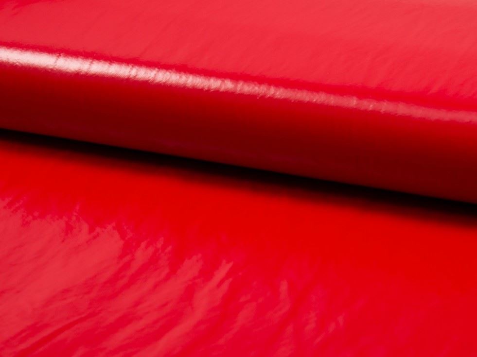 Deadstock Creased PU Vinyl Fabric Red
 