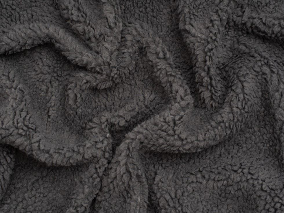 Minerva Core Range Grey Heavy Lambskin Sherpa Fleece Fur Fabric