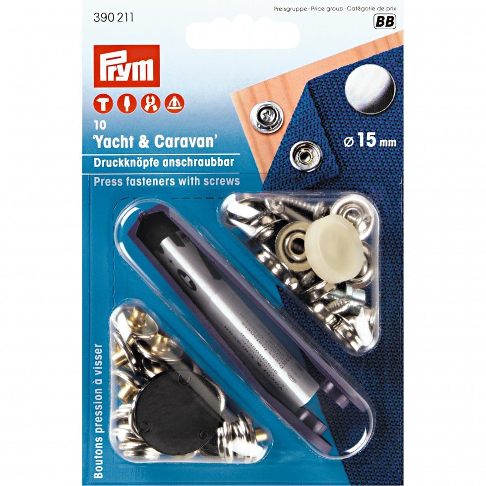 Prym Yacht Caravan Snaps Press Fasteners Silver
 