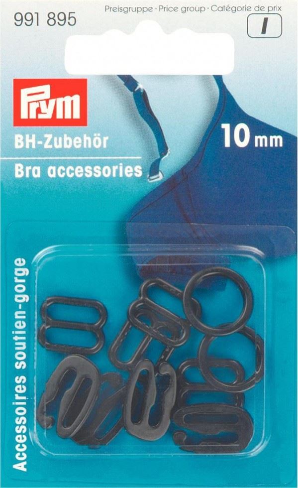 Minerva Bra Strap Accessories Black Plastic Prym 991895