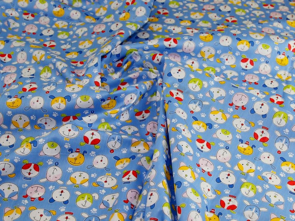 Blue Deadstock 100% Cotton Fabric