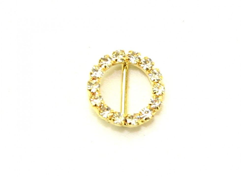 Gold Diamante Round Buckle