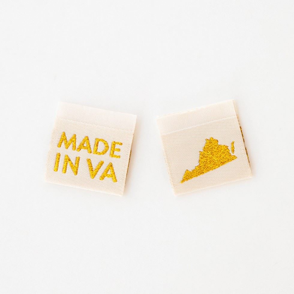 Sarah Hearts Made In My State Gold Woven Labels Virginia
 