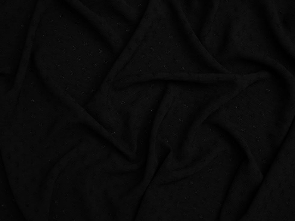Minerva Core Range Dobby Ocean Washed Stretch Woven Crepe Fabric Black
 