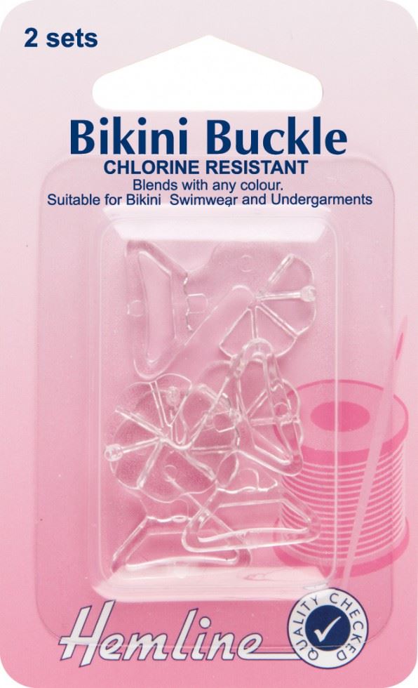 Hemline Clear Bikini Clasp Buckles