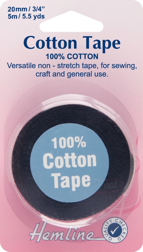 Hemline Black Cotton Tape