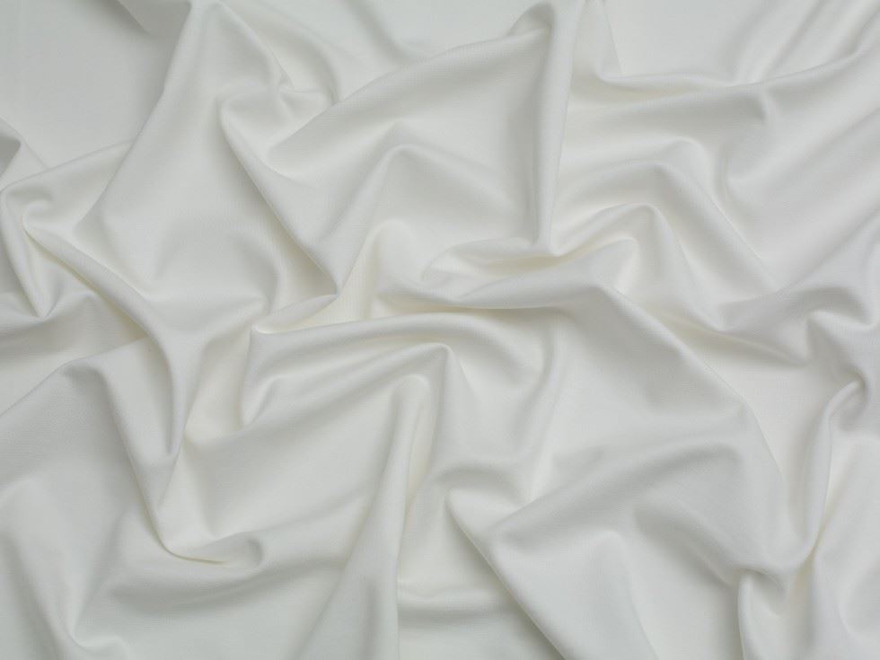 Minerva Core Range White Viscose Interlock Jersey Stretch Knit Fabric
