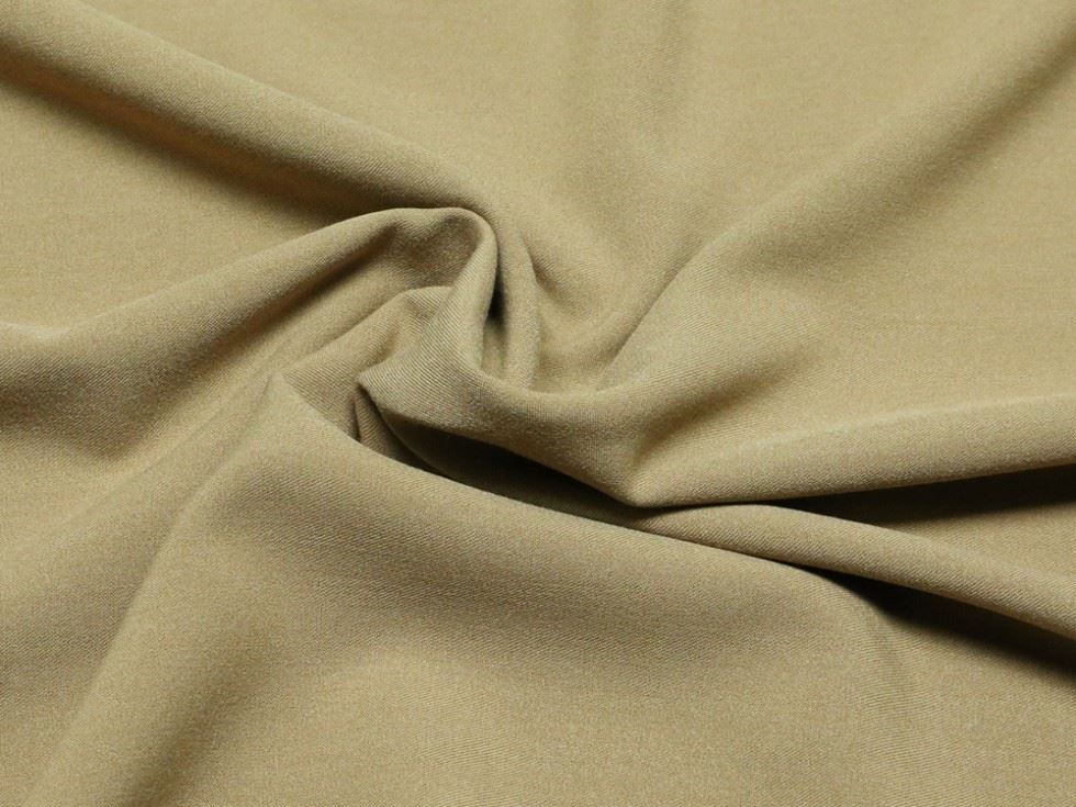 Beige Deadstock Stretch Woven Twill Suiting Fabric