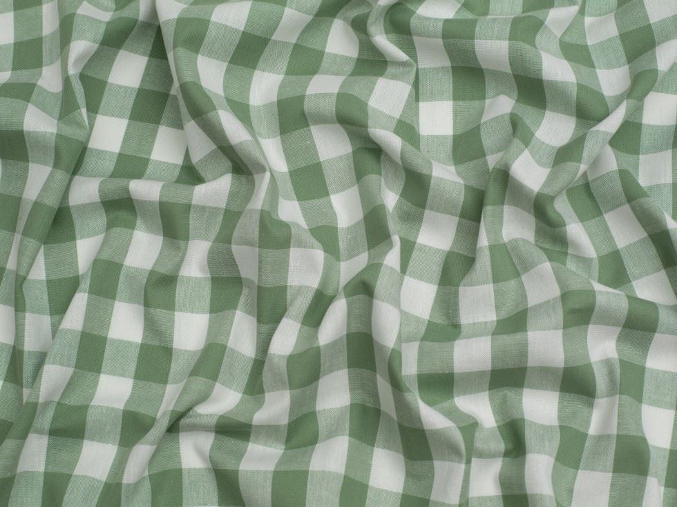 Minerva Core Range 3/4 inch 100% Cotton Gingham Fabric Light Green