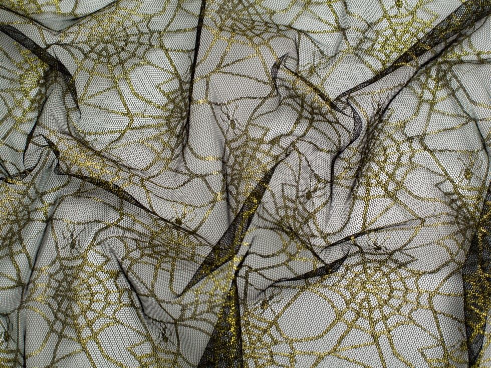 Minerva Core Range Gold Spiderweb Net Fabric