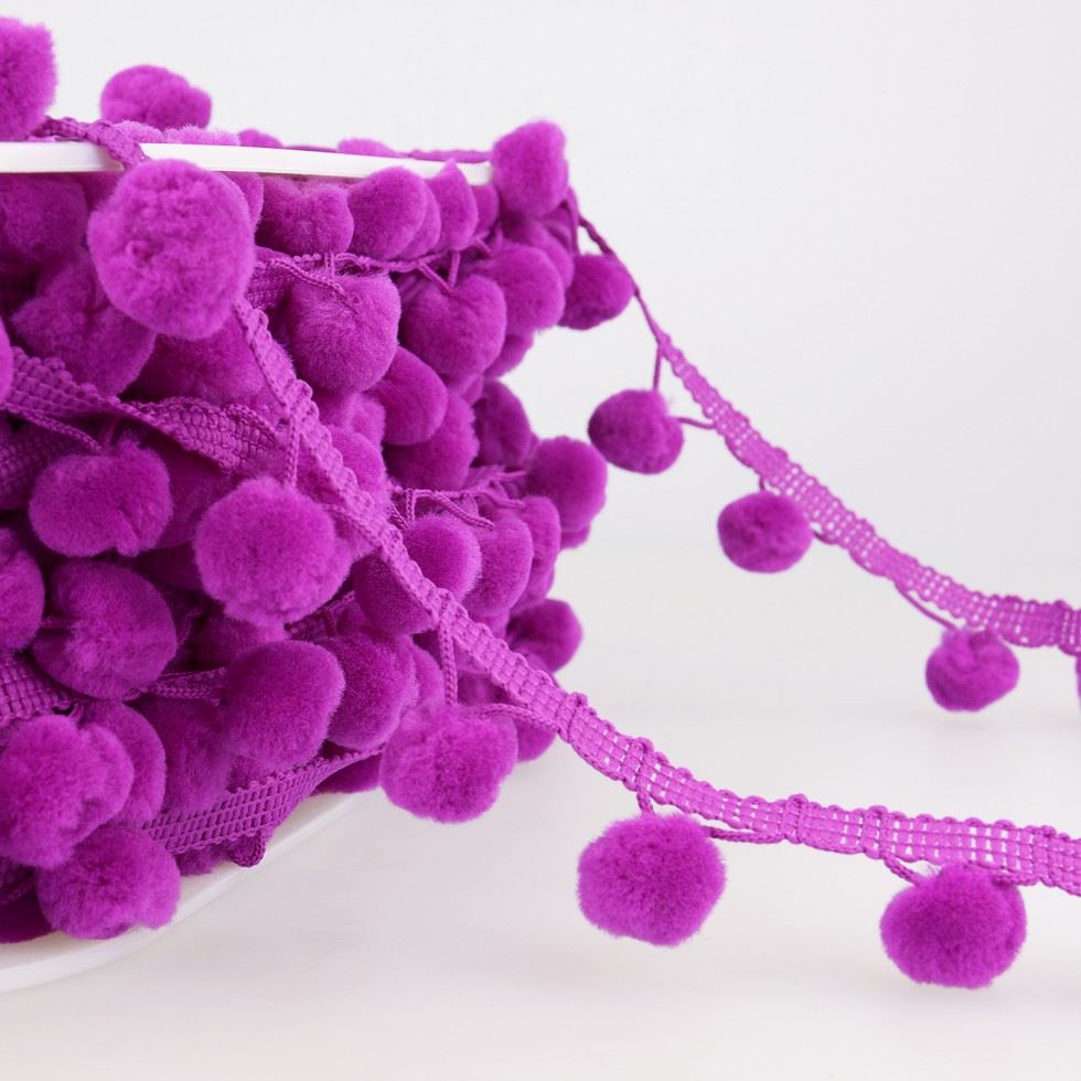 Stephanoise Pom Pom Trim Plum
 