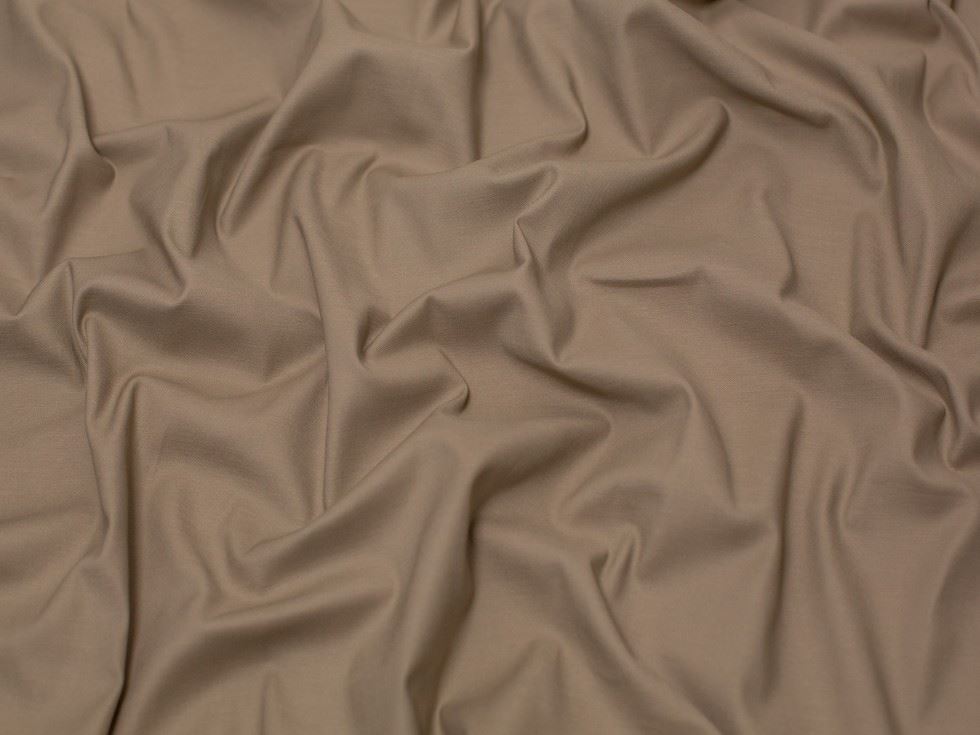 Minerva Core Range Beige Woven Stretch Cotton Sateen Fabric