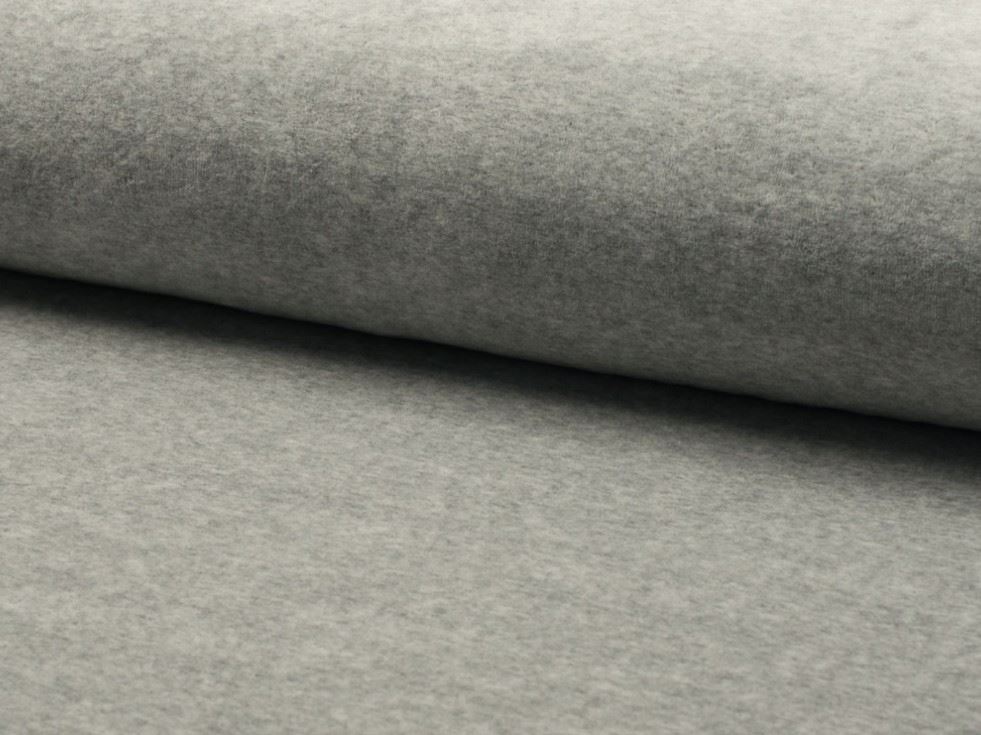 Grey Deadstock Nicky Velour Stretch Knit Fabric