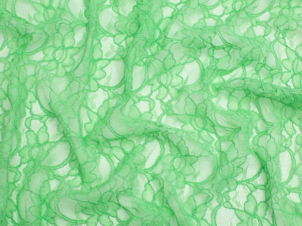 Chantilly Corded Lace Fabric Mint Green
 