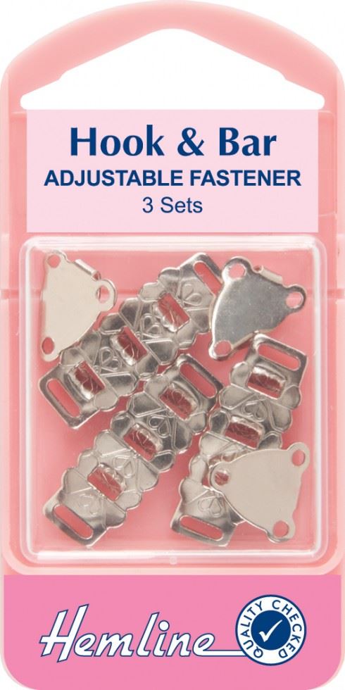 Hemline Silver Hook & Bar Fasteners