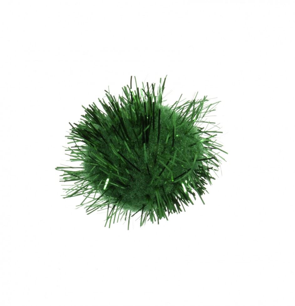 Craft Factory Green Glitter Pom Poms