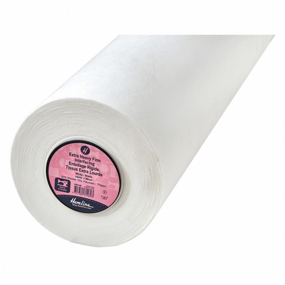 Hemline White Extra Heavy Firm Sew In Interfacing