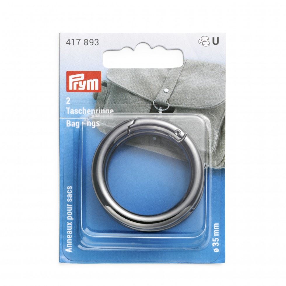 Prym Metal Bag Split Rings Gunmetal