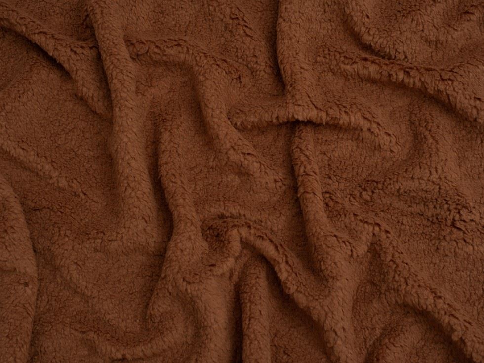 Minerva Core Range Baby Soft Sherpa Fleece Fur Fabric Brown
 