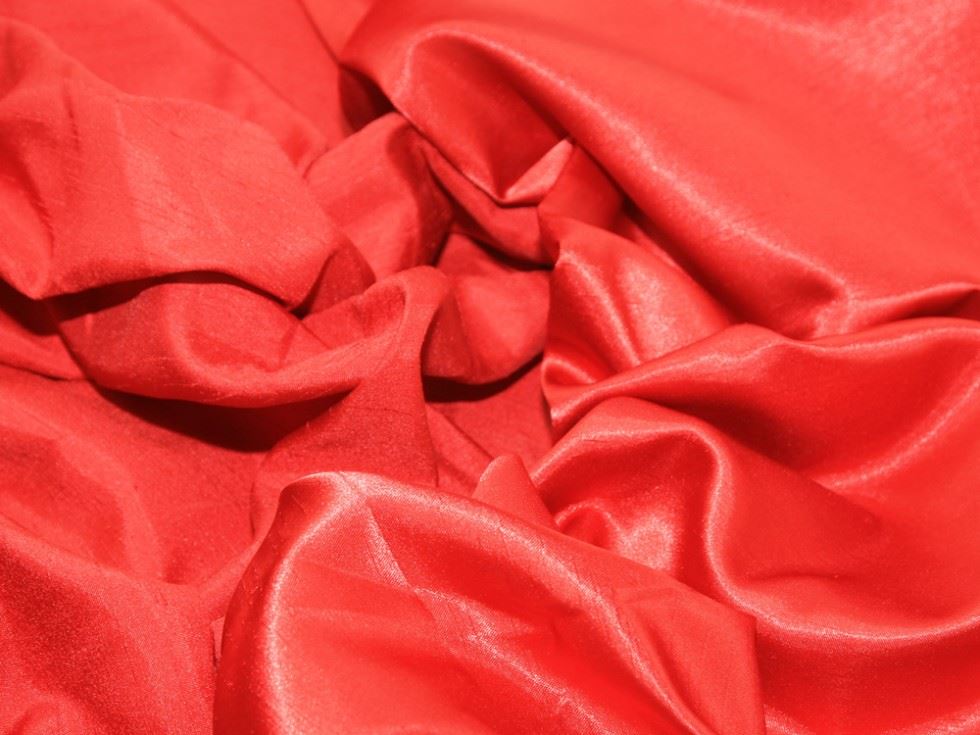 Deadstock Satin Back Dupion Fabric Red
