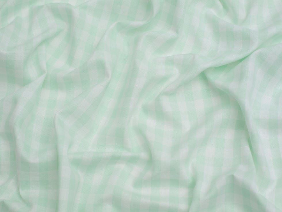 Minerva Core Range 3/8 inch 100% Cotton Gingham Fabric Mint Green
 