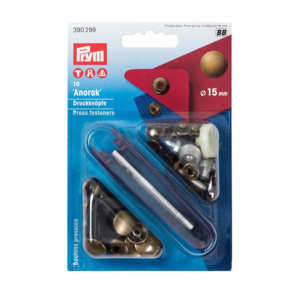 Prym Antique Brass Anorak Snaps Press Fasteners