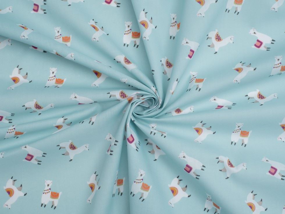 Blue Printed Polycotton Fabric