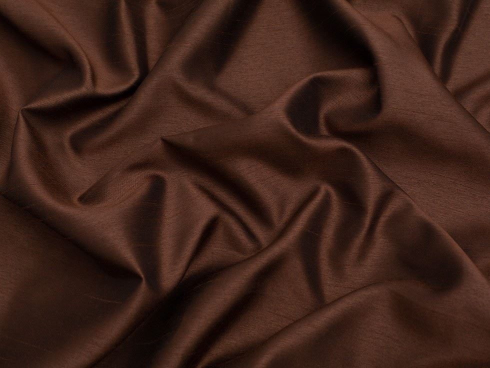 Minerva Core Range Shantung Dupion Fabric Chocolate
 