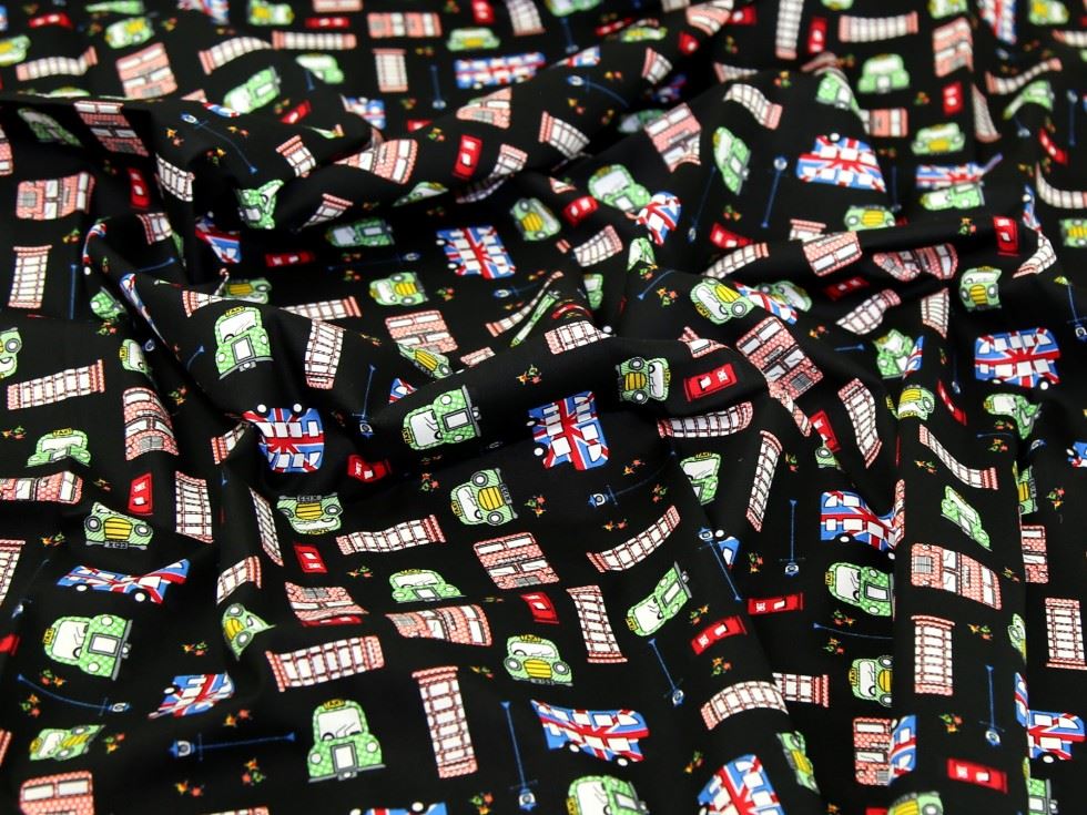 Black Deadstock 100% Cotton Poplin Fabric