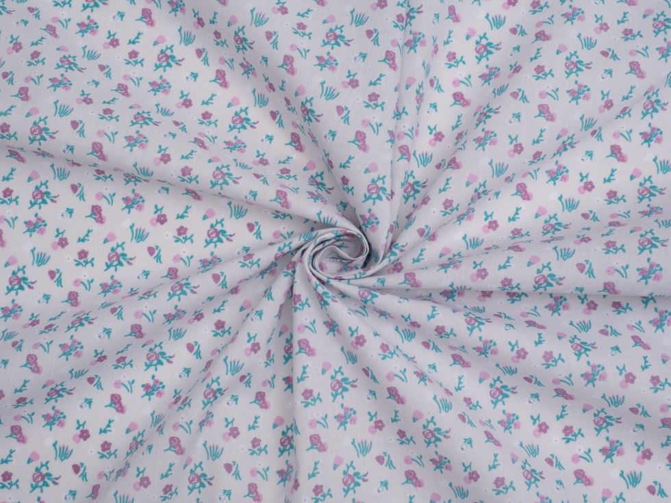Printed Polycotton Fabric Turquoise
 