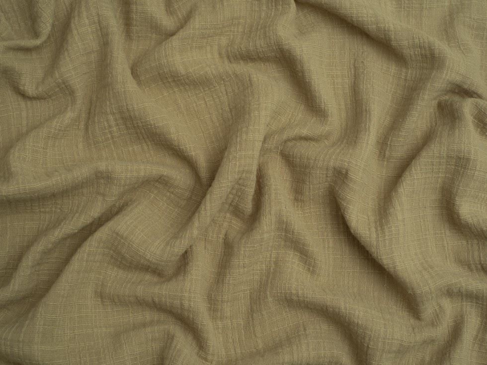 Minerva Core Range Slub Cotton Double Gauze Fabric Khaki