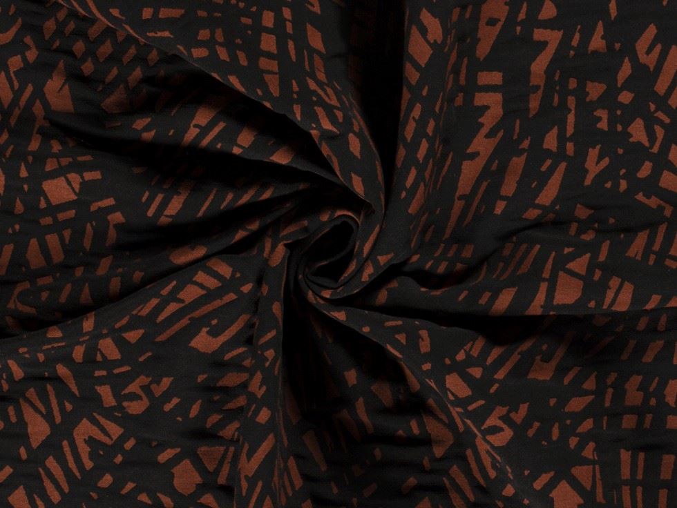 Rust Stretch Woven Viscose Bengaline Fabric