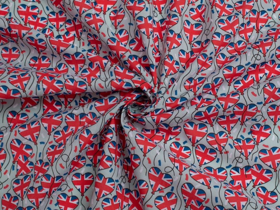 Blue Printed Polycotton Fabric