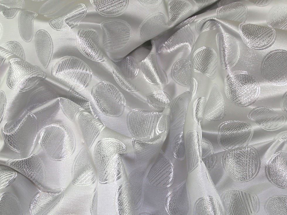 Deadstock Metallic Woven Brocade Fabric Silver
 