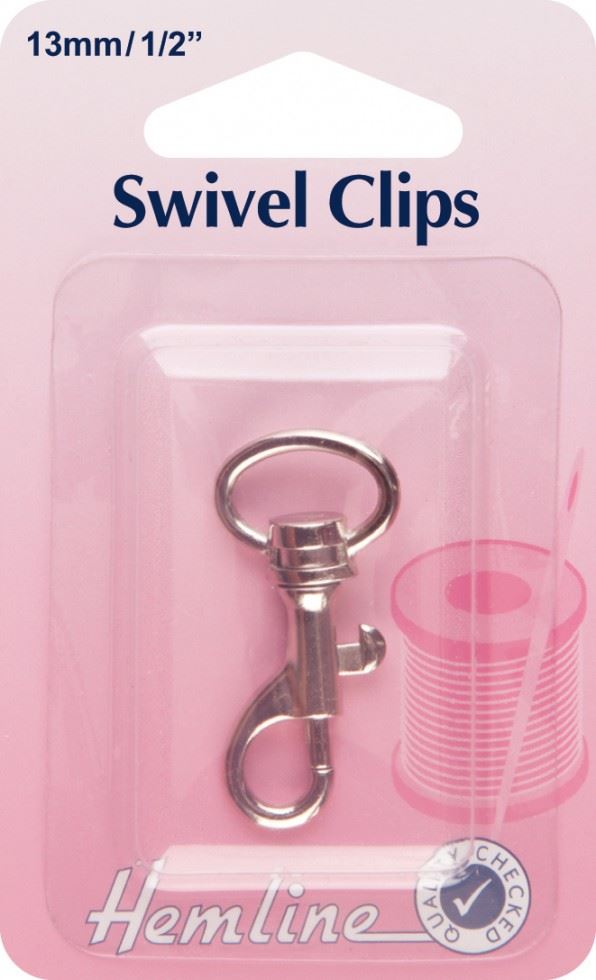 Hemline Silver Swivel Clip Fasteners