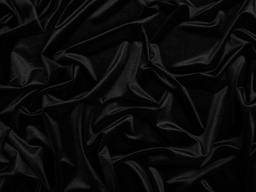 Glossy Panne Velvet Stretch Knit Fabric Black
 