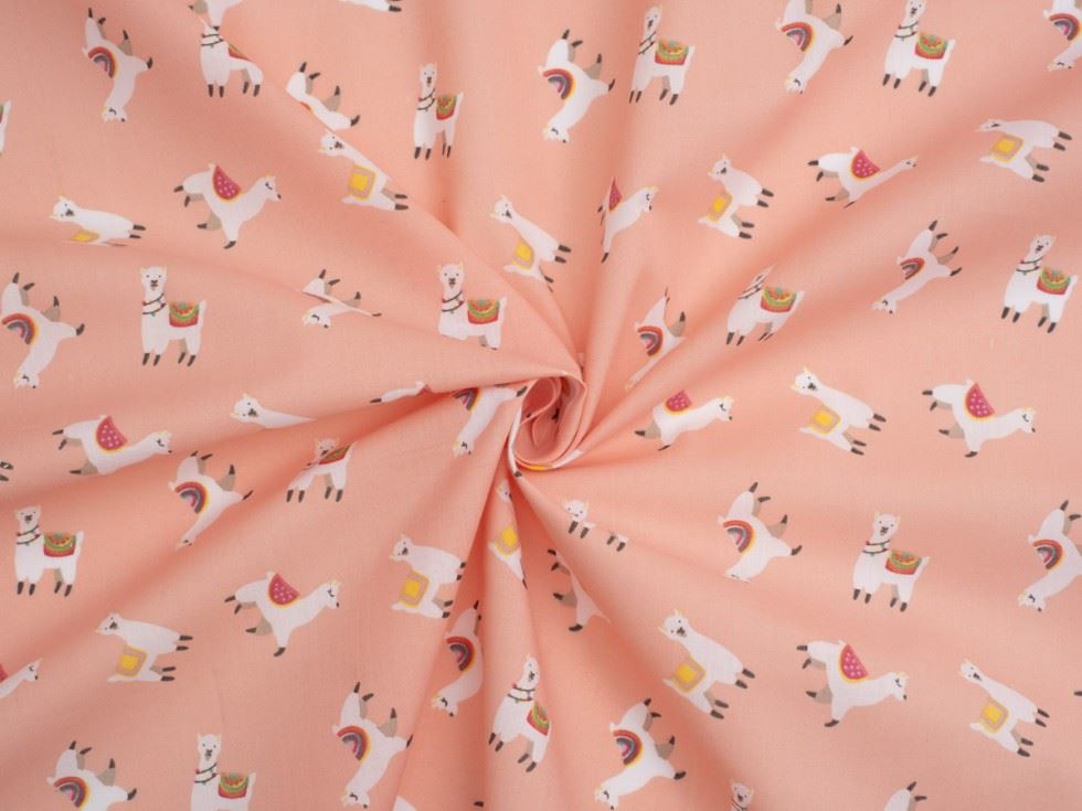 Pink Printed Polycotton Fabric