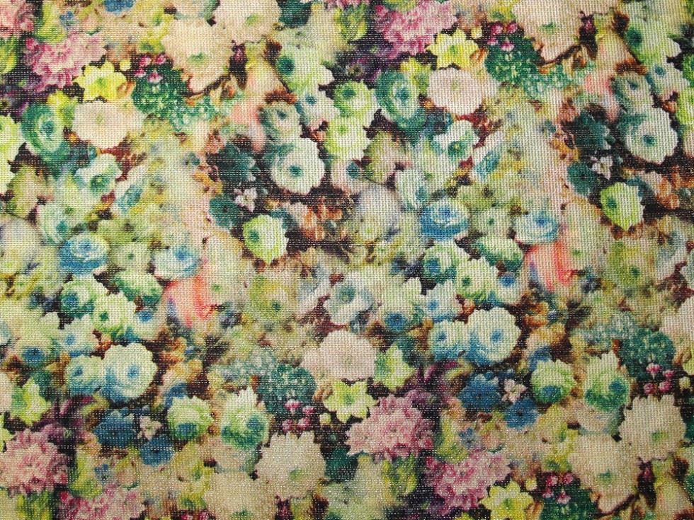 Deadstock Metallic Woven Brocade Fabric Green
 
