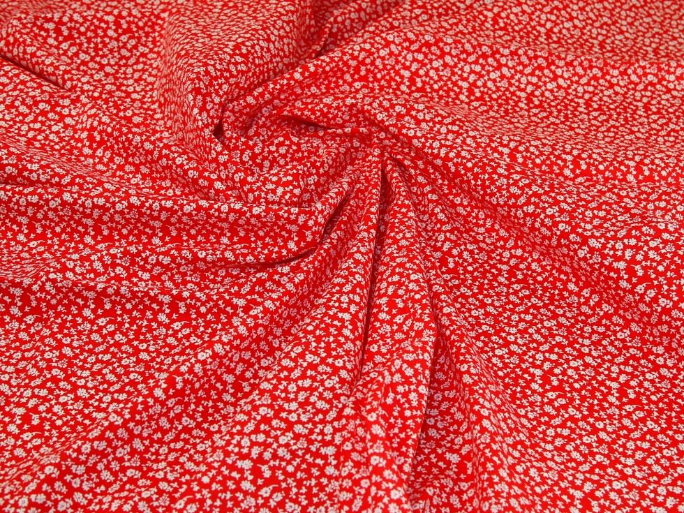 Red Deadstock 100% Cotton Poplin Fabric